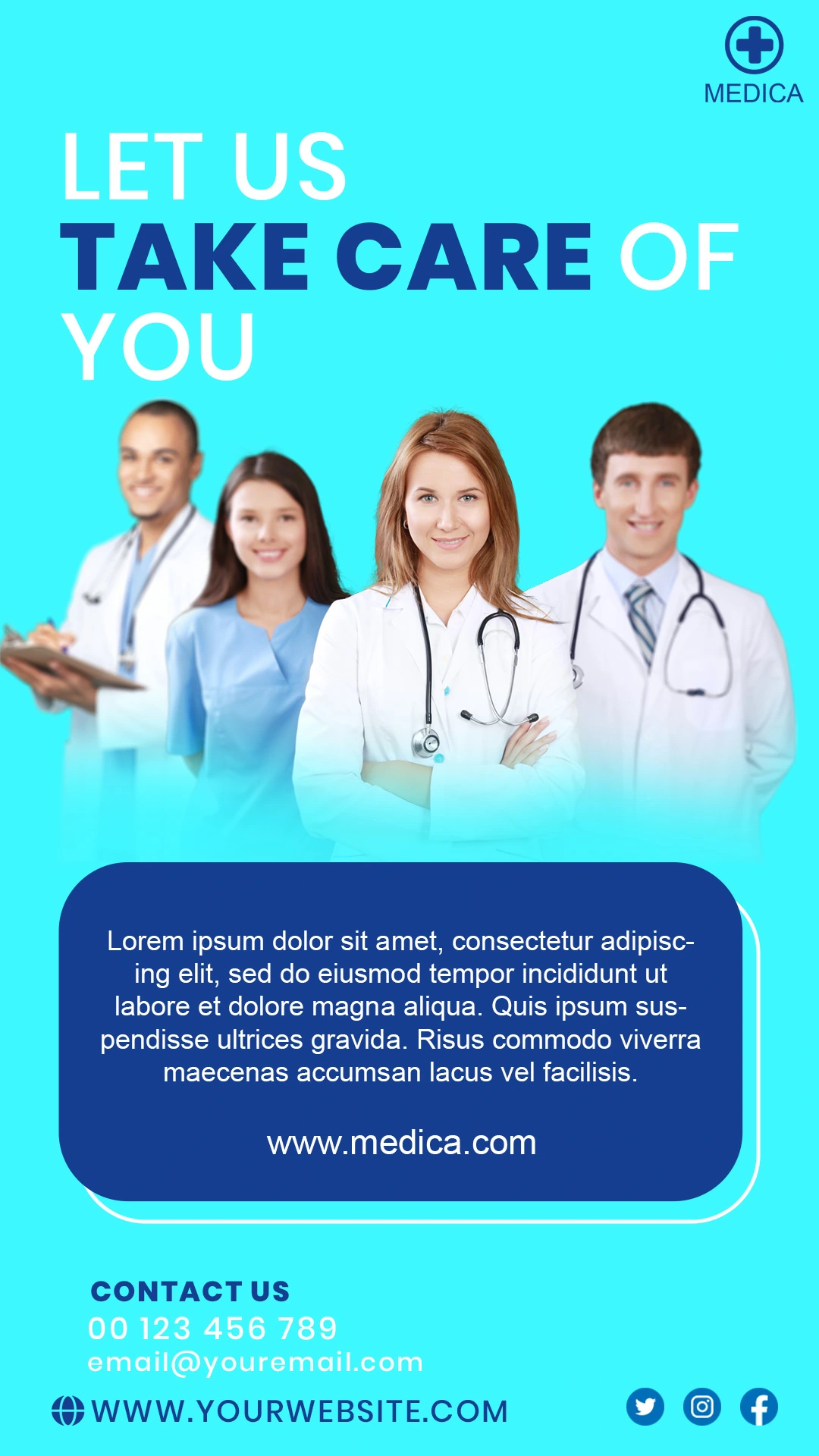 Download Medical Care Sky-blue color background templates DigitalPosh