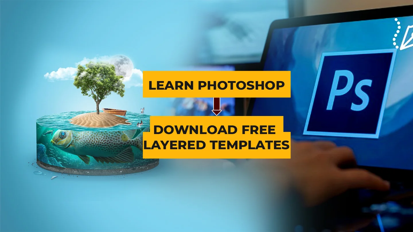 Learn Photoshop and Download free layered posters to design perfectly