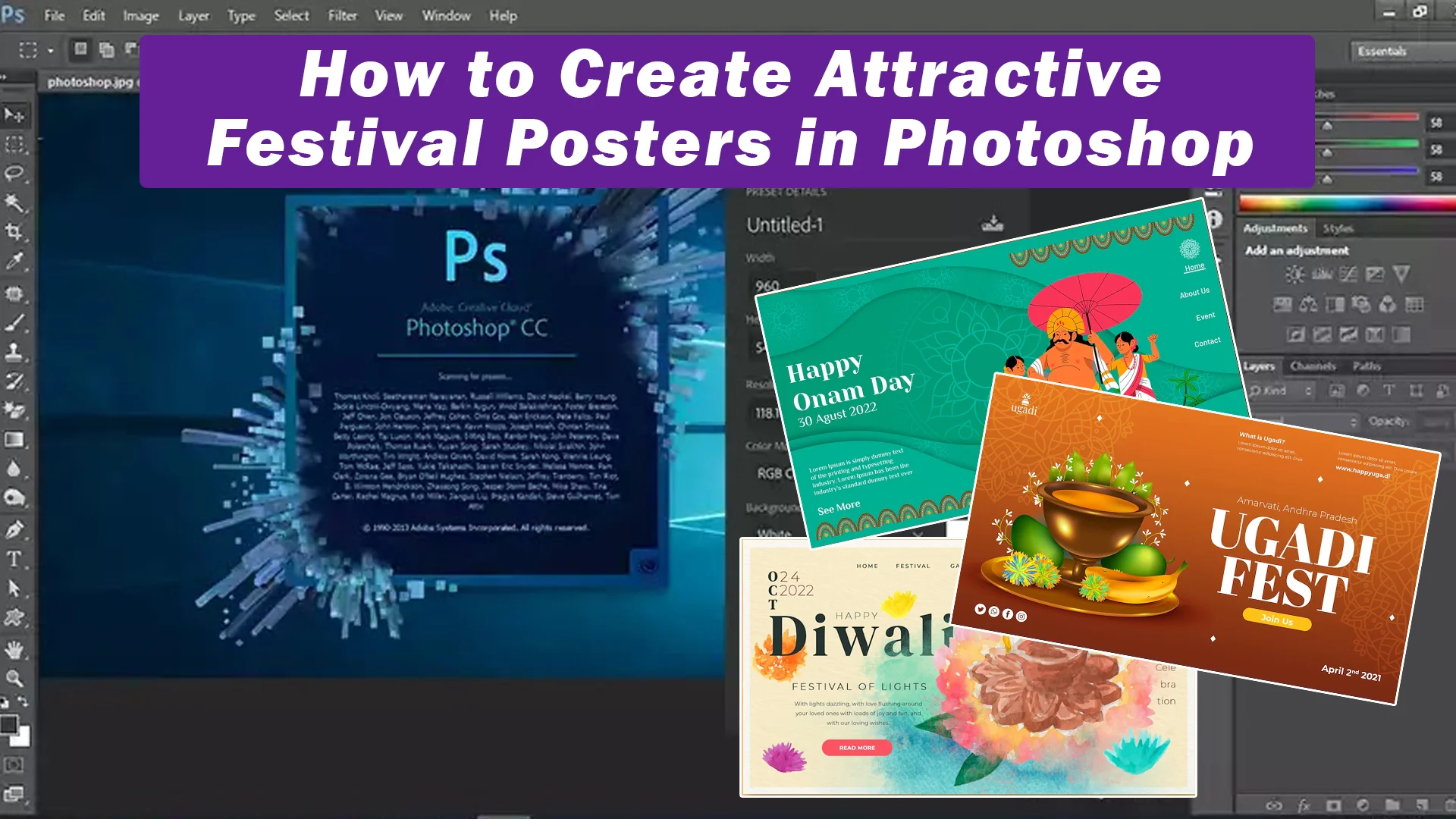 Beautiful Festival Posters Are Created by DigitalPosh Photoshop design education