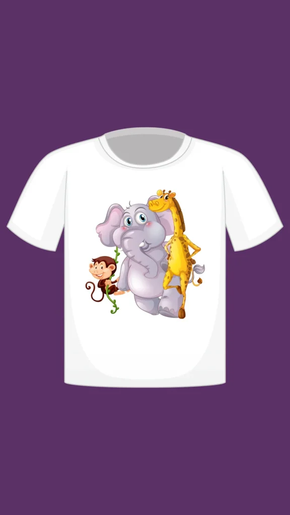 t shirt design – cartoon animals free psd