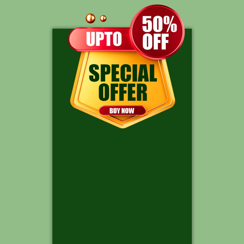 50%-Off- green and golden yellow Background