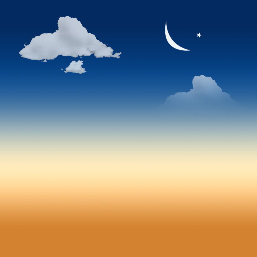 Clouds with moon blue and golden sand-Background