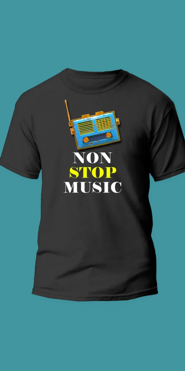 Customised Radio Music Lettering T-shirt Design Template