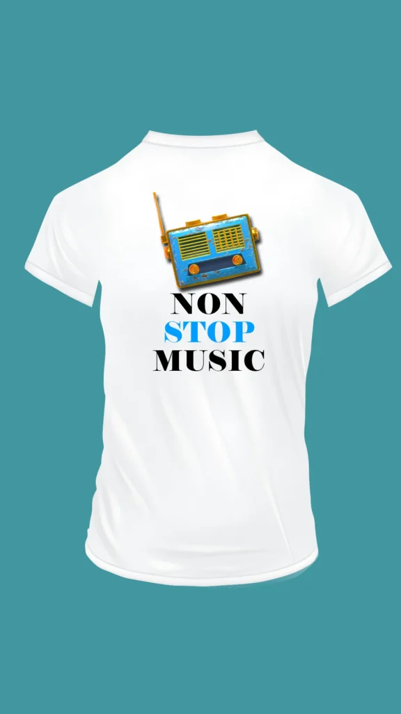 Non Stop Music tee design - free psd template