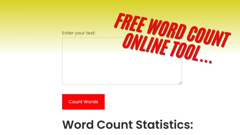 Free Online WordCounter and Instant Statistics online free Tool